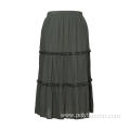 Wrinkle Skirts Women Three Section Patchwork Skirt